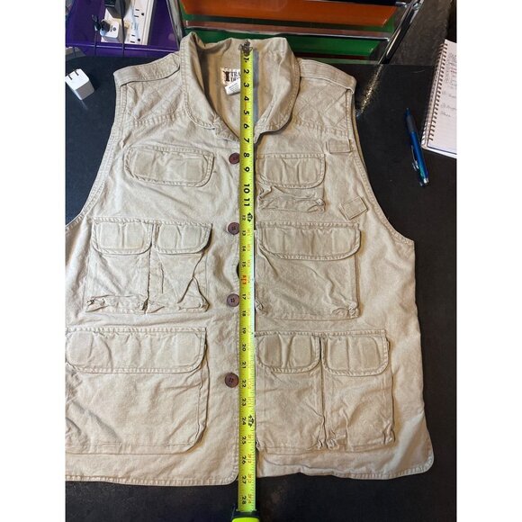 Vintage Trail Designs Tan Fishing Vest with  Lots of Pockets Sz L - Picture 10 of 10